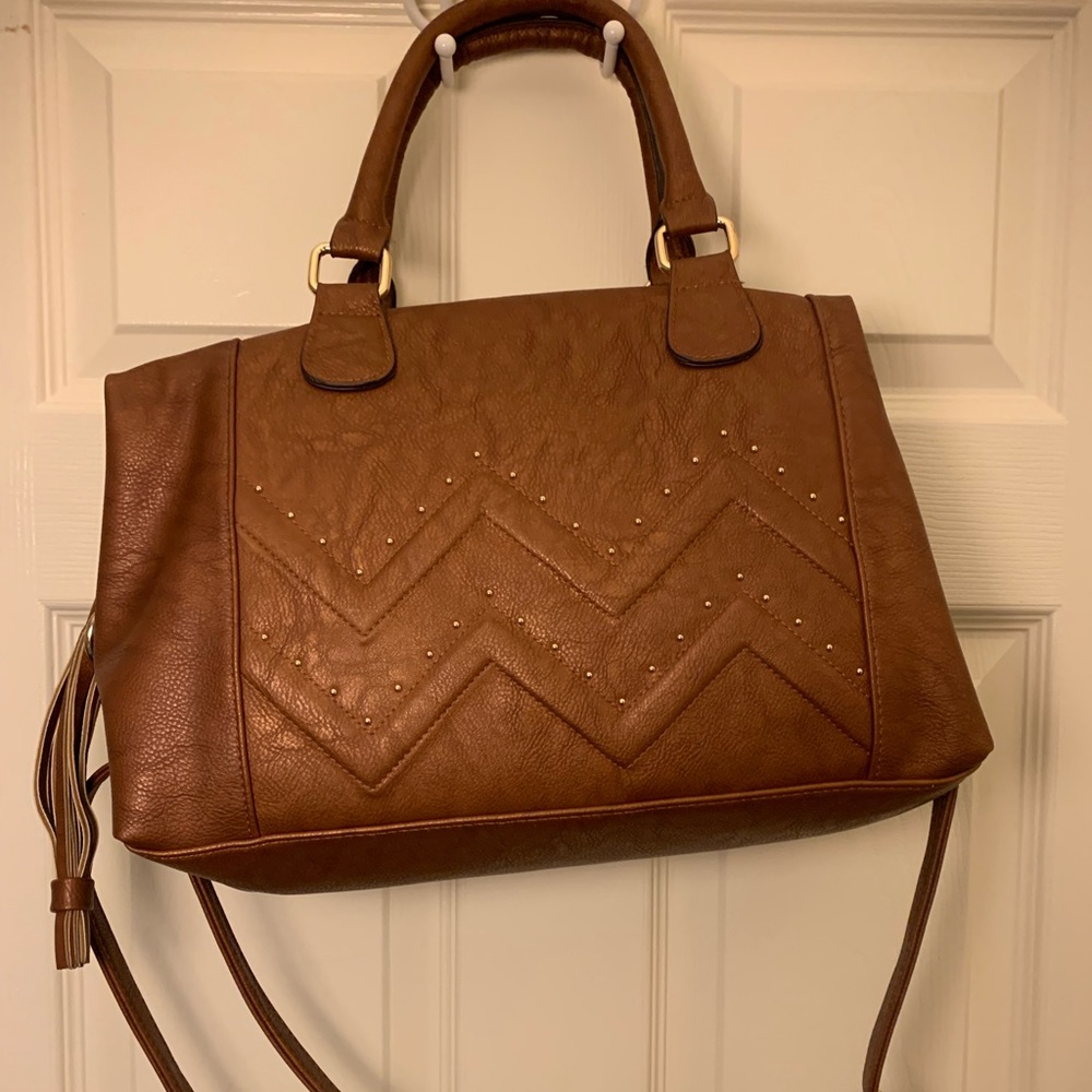 Brown chevron handbag
